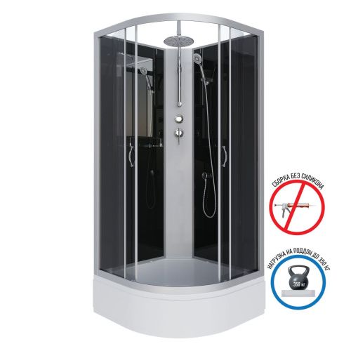 Душевая кабина Niagara Classic 35031434BKT 80х80 четверть круга без крыши ориентация универсальная - фото 2