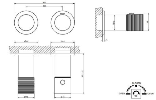 Смеситель для душа Gessi Habito Trame 70334/727 встраиваемый в стену золото с термостатом - фото 2