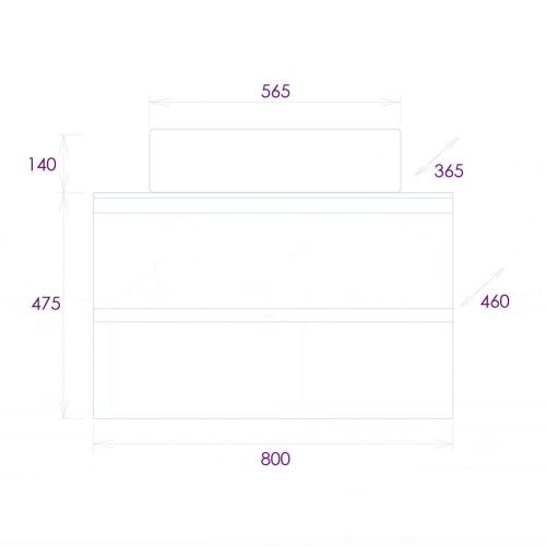 Тумба под раковину Onika Алеста 108054 80х50 подвесная цвет белый/бежевый - фото 3