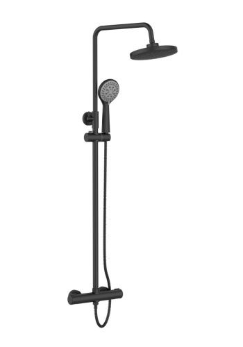 Душевая стойка Orange Thermo T02S3-912b настенная цвет черный с термостатом - фото 2