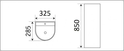 Раковина из сантехнического фаянса CeramaLux PB1017 30х30 напольная цвет белый 1 отверстие под смеситель - фото 3