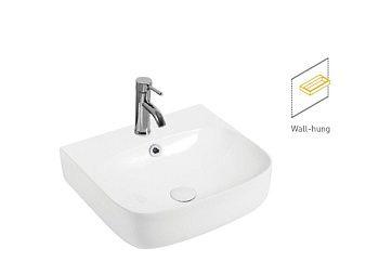 Раковина керамическая Art&Max AM1620 50х40 накладная цвет белый