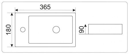 Раковина из сантехнического фаянса CeramaLux 9272R 40х20 накладная цвет белый 1 отверстие под смеситель