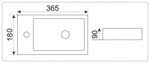 Раковина из сантехнического фаянса CeramaLux 9272R 40х20 накладная цвет белый 1 отверстие под смеситель - фото 2