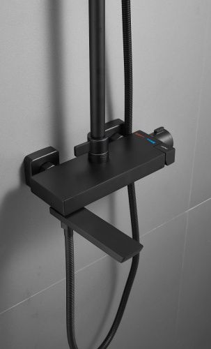 Душевая стойка Belz B672 B24672-7 настенная цвет черный - фото 4