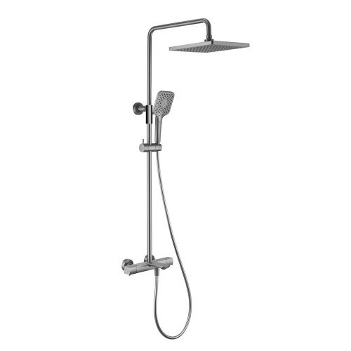 Душевая стойка Vincea Next VSFS-1N1TGM настенная цвет вороненая сталь с термостатом - фото 2