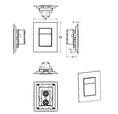 Клавиша смыва пневматическая Wonzon & Woghand WW-IB256-BGM цвет серый - фото 2