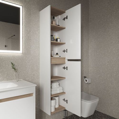 Шкаф-пенал Sancos Smart PSM35W 40х160 подвесной цвет белый - фото 2