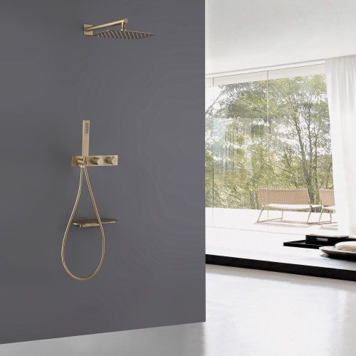 Душевая система Abber AF8750G встраиваемая в стену цвет золото с термостатом - фото 2