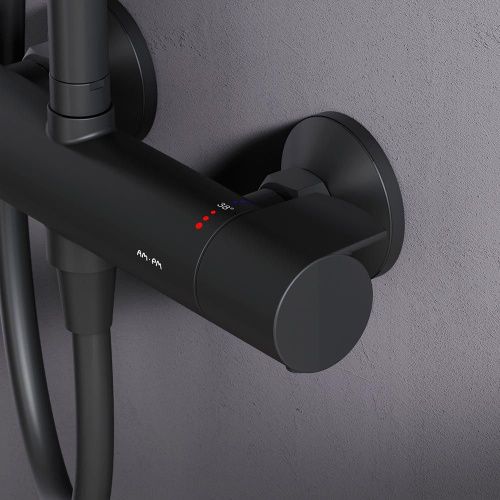 Душевая стойка Am.Pm X-Joy F0785A422 настенная цвет черный с термостатом - фото 5