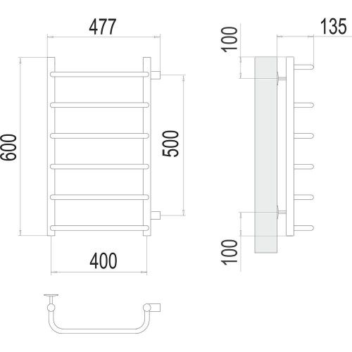 Полотенцесушитель водяной Terminus 4670078530325 50х60 хром - фото 3