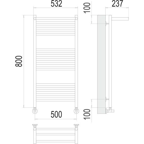 Полотенцесушитель водяной Terminus 4670078529428 55х80 хром - фото 3