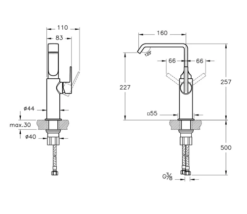 Смеситель Vitra Suit A4276526 на раковину медь - фото 2