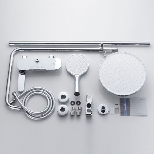 Душевая стойка Shevanik S4726 настенная цвет хром - фото 4