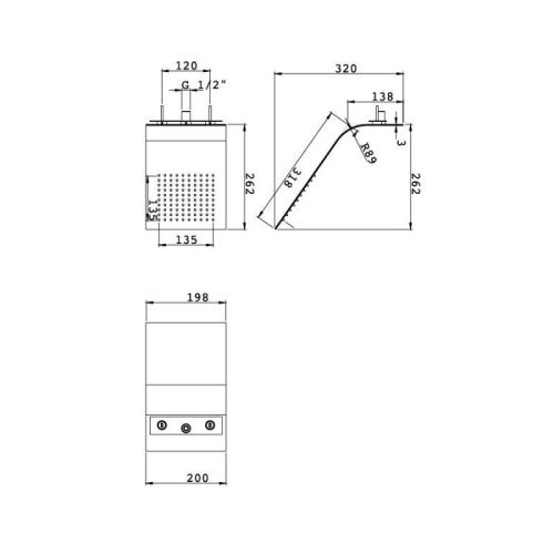Верхний душ Webert Aria AC0984845 20х20 нержавеющая сталь - фото 3
