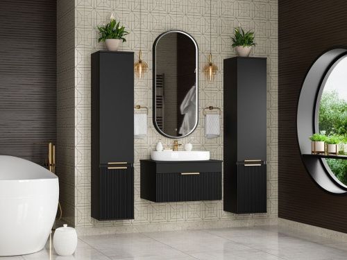 Тумба под раковину Brevita Enfida ENF-06070-0241Я 70х50 подвесная цвет черный - фото 5