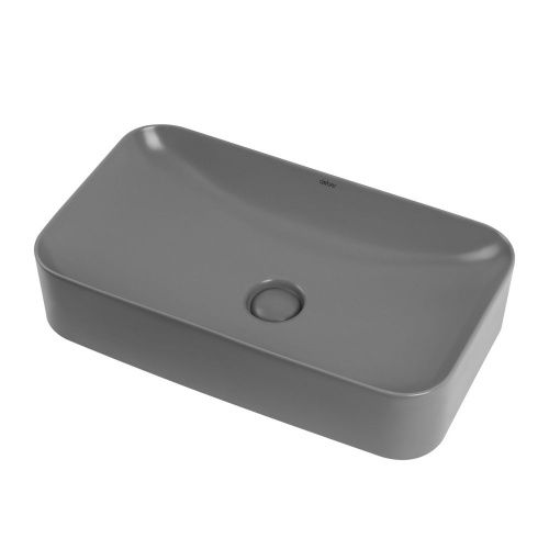 Раковина из сантехнического фаянса Abber RECHTECK AC2204MG 60х40 накладная цвет серый без отверстий под смеситель - фото 2
