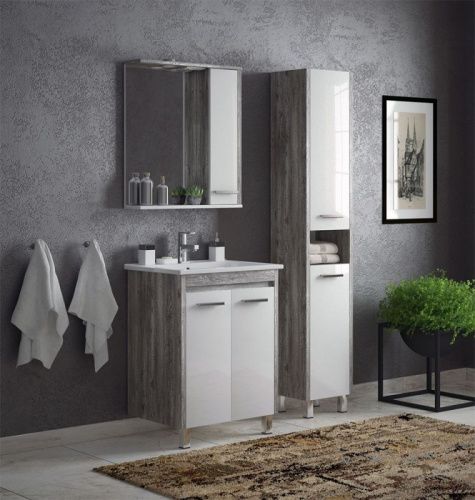 Шкаф-пенал Corozo Лорена SD-00000304 40х190 напольный цвет белый/коричневый - фото 4