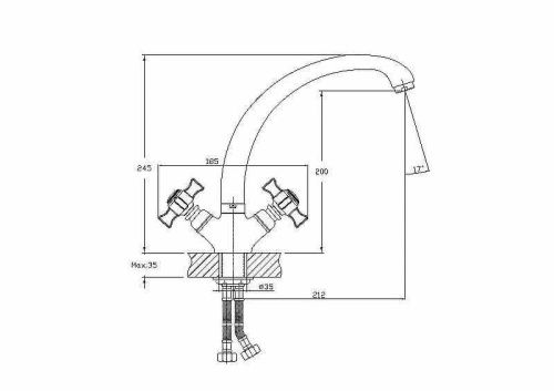Смеситель для кухни Haiba HB24 HB4824 на мойку хром - фото 2