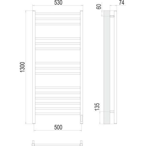 Полотенцесушитель электрический Terminus 4670078526212 55х130 хром - фото 3