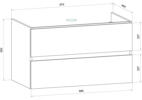 Тумба под раковину Art&Max TECHNO AM-Techno-900-2C-SO-ZB815 90х50 подвесная цвет серый - фото 5