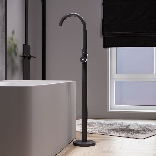 Смеситель Damixa Scandinavian Pure 365000300 напольный черный - фото 4