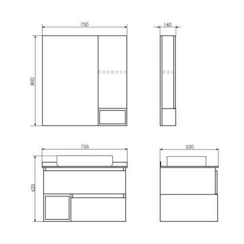 Зеркало-шкаф Comforty Прага 00004144199CF 80х80 подвесной цвет бежевый - фото 2