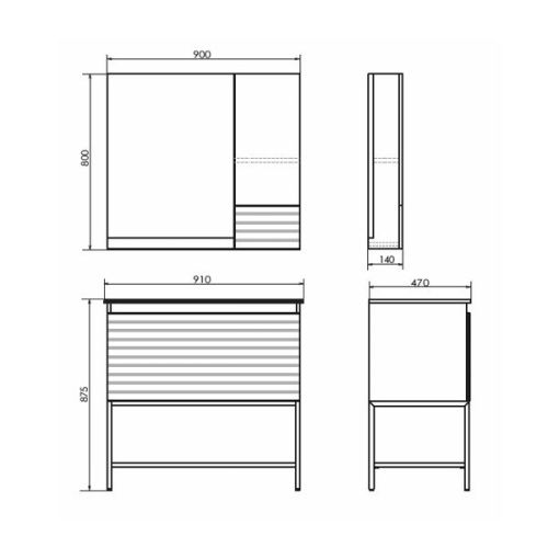 Тумба с раковиной Comforty Страсбург 00-00007441CF 90х50 напольная цвет серый - фото 2