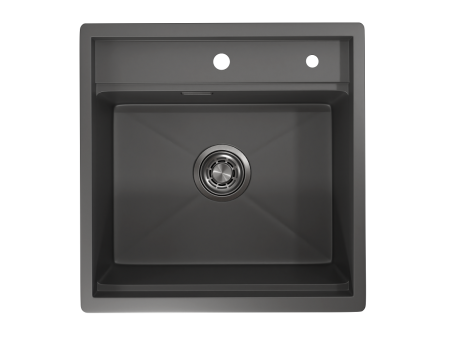 Кухонная мойка Granula Kitchen Space 5051, ГРАФИТ МАТОВЫЙ 50х50 цвет черный поверхность матовая