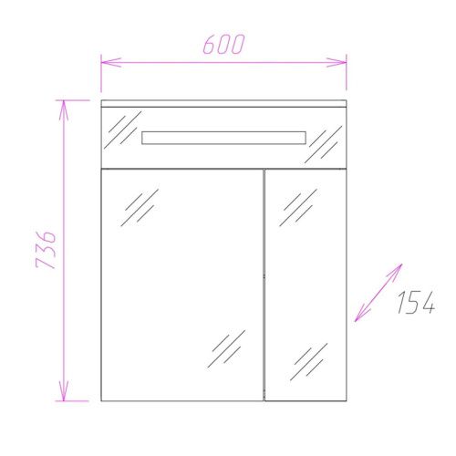 Зеркало-шкаф Onika Сигма 206034 60х70 подвесной цвет белый - фото 3