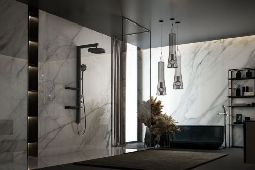 Душевая стойка Vincea Inspire VSFS-3I11MB настенная цвет черный - фото 2