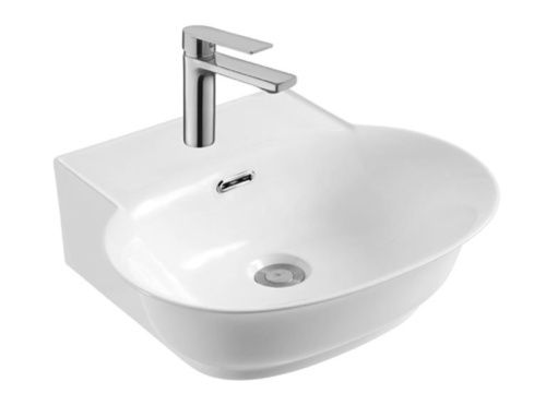 Раковина из сантехнического фарфора Aquatek КЛАССИК AQ5040-00 50х30 подвесная цвет белый 1 отверстие под смеситель - фото 2