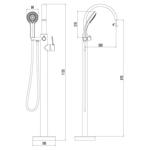 Смеситель LeMark Atlantiss LM3244C напольный хром - фото 3