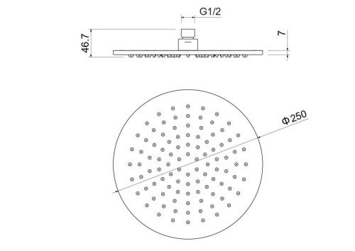 Верхний душ Aquatek AQ2077BGM 25х25 вороненая сталь - фото 3