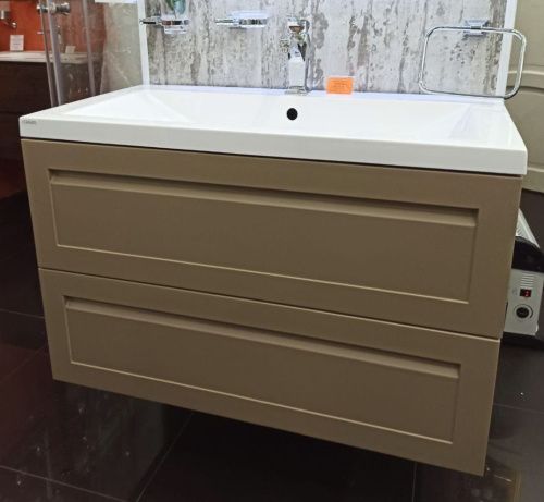 Тумба под раковину Art&Max PLATINO AM-Platino-1000-2C-SO-CM 100х50 подвесная цвет бежевый - фото 3