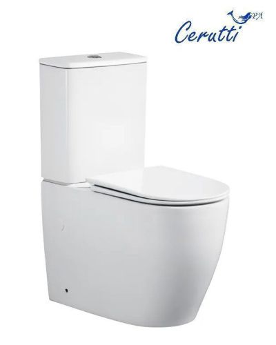 Унитаз напольный с бачком Cerutti SPA CT10373 белый с сиденьем микролифт безободковый смыв торнадо - фото 3