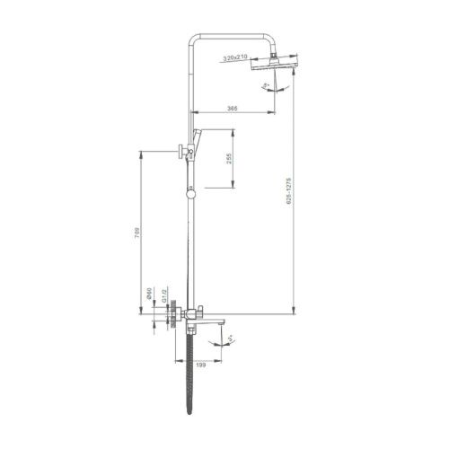 Душевая стойка Splenka S02.24 настенная цвет хром - фото 3