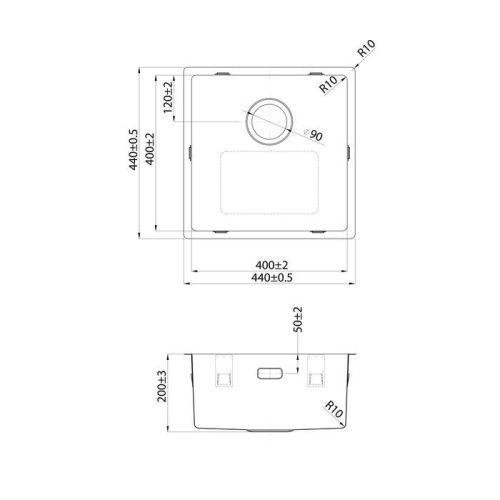 Кухонная мойка Iddis Prime PRI44S0i77 45х45 цвет серый поверхность матовая - фото 2