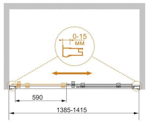 Душевая дверь Cezares PRATICO PRATICO-BF-1-140-C-Cr 140х185 стекло прозрачное профиль хром - фото 2