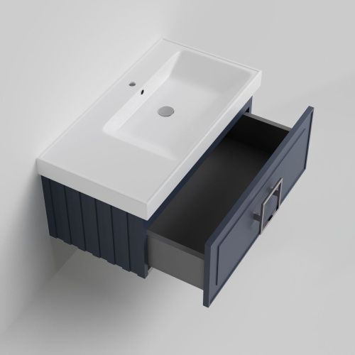 Тумба с раковиной La Fenice CUBO NFNC-01-CUB-BG-90-1-90R 90х50 подвесная цвет синий - фото 2