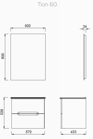 Зеркало Creavit Tion TN4060.02 60х80