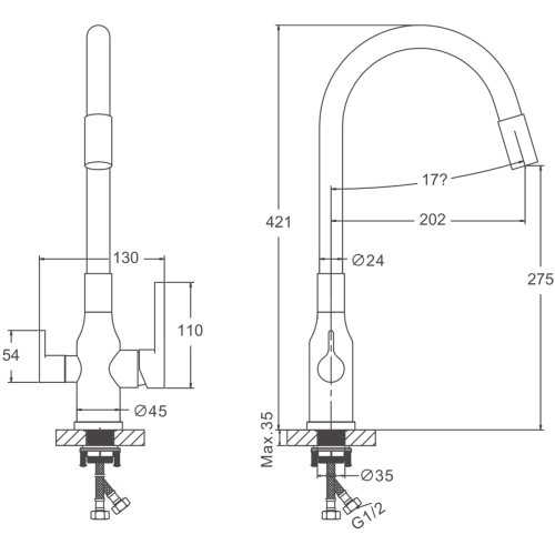 Смеситель для кухни BELZ B76814-7 на мойку черный - фото 2