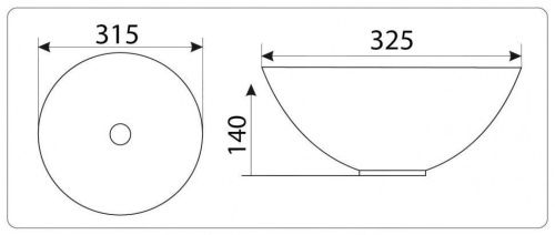 Раковина из сантехнического фаянса CeramaLux 489 30х30 накладная цвет многоцветный без отверстий под смеситель - фото 2