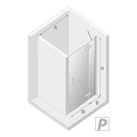 Душевая дверь New Trendy NEW RENOMA Black D-0198A 100х195 стекло прозрачное профиль черный