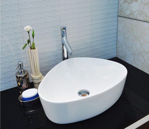 Раковина CeramaLux 9386 50х40 накладная цвет белый без отверстий под смеситель - фото 5