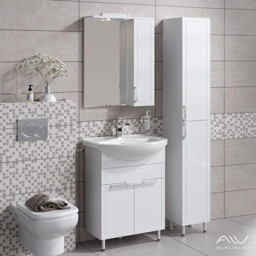 Тумба с раковиной Alavann Vittoria ALV1014000 70х40 напольная цвет белый - фото 4
