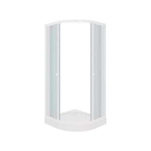 Душевой уголок Parly ZF81 80х80 стекло матовое профиль белый с поддоном - фото 3