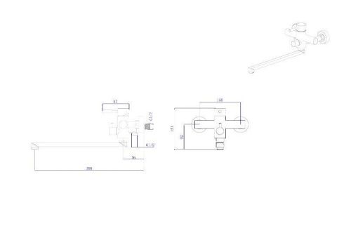 Смеситель для ванны Rush Melos SUS1101-51Black настенный черный - фото 2