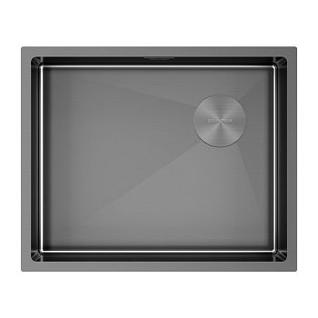 Кухонная мойка Paulmark NEXT-SKEW 54 UNI PM885444-GM 55х45 цвет вороненая сталь поверхность брашированная