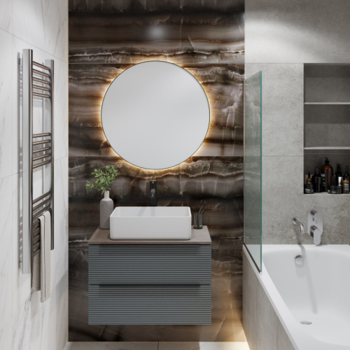 Тумба под раковину Runo Орлеан 00-00002020 70х50 подвесная цвет зеленый - фото 4